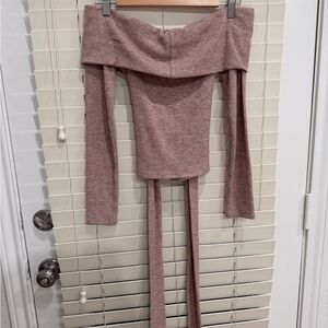 Off-Shoulder Ribbed Knit Top Lovers and friends
